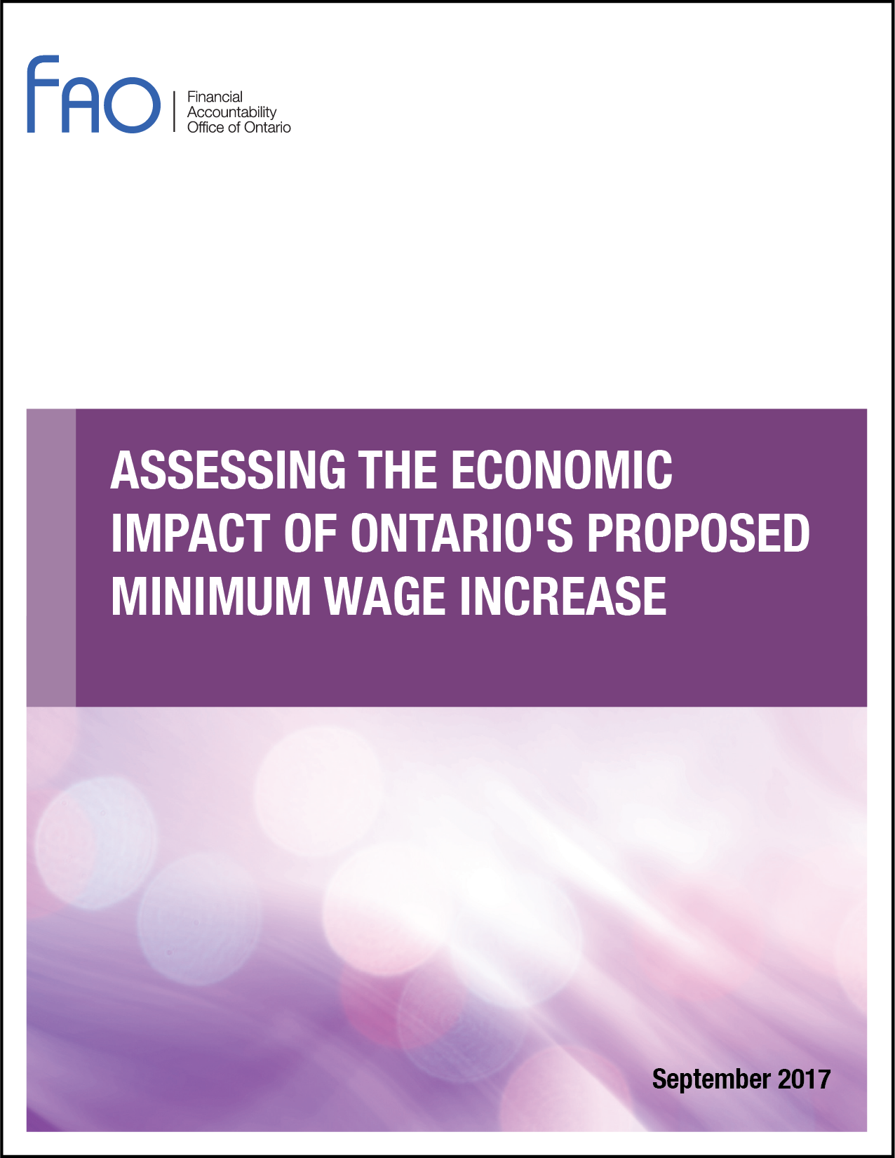 Assessing the Economic Impact of Ontario's Proposed Minimum Wage Increase